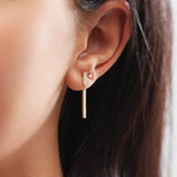 Sleek Bar Enameled Earrings