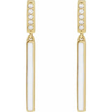 Sleek Bar Enameled Earrings