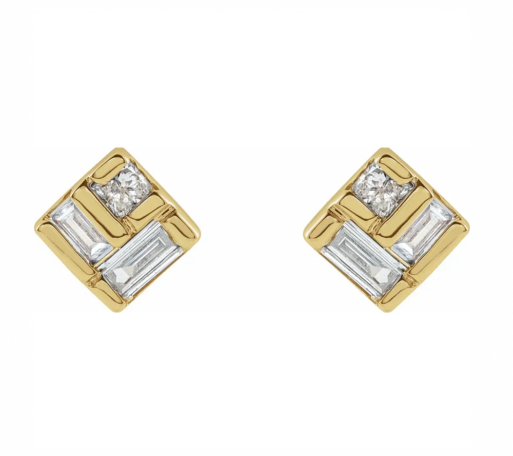 Diamond Geometric Earrings