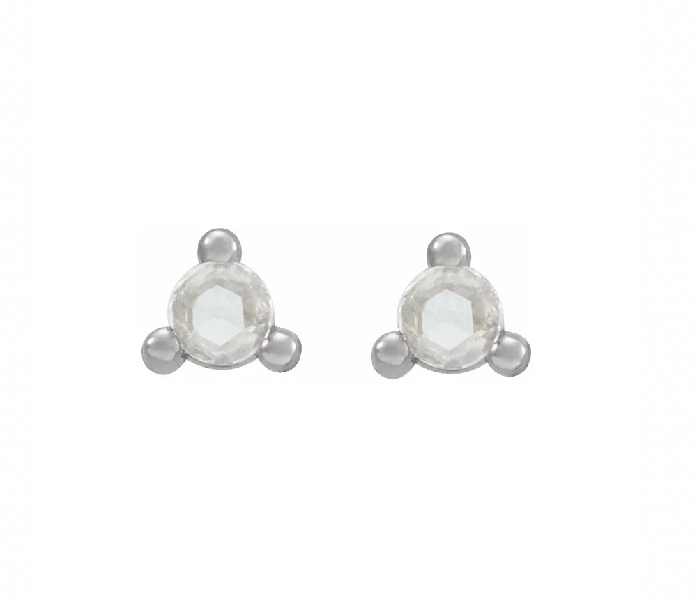 Rose-Cut Natural Diamond Earrings