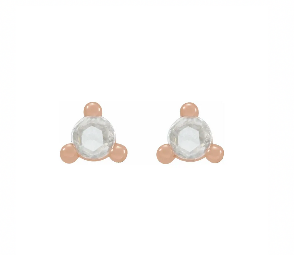 Rose-Cut Natural Diamond Earrings