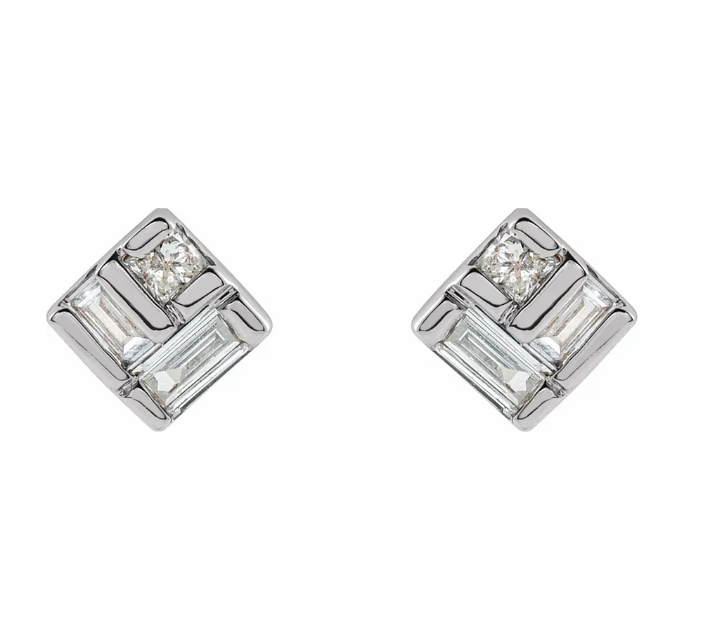 Diamond Geometric Earrings